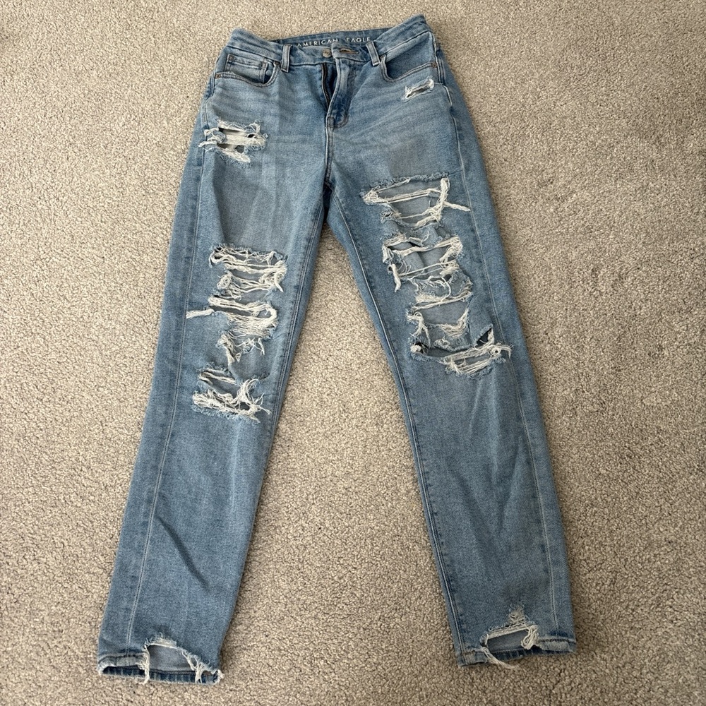 Distressed Blue Jeans